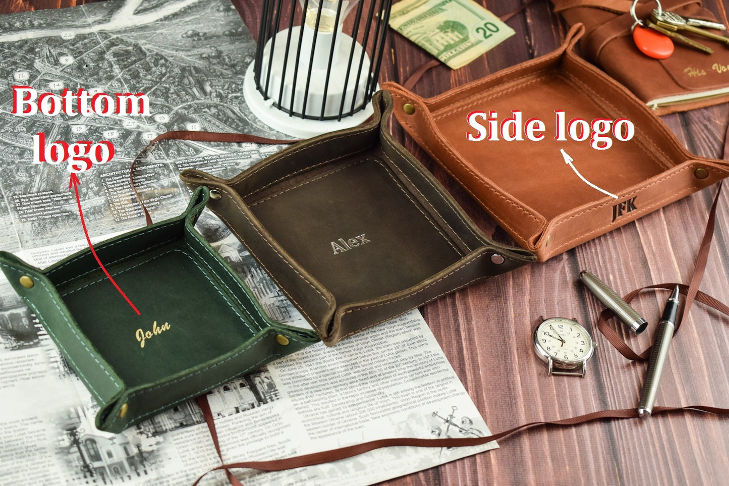 Leather tray
