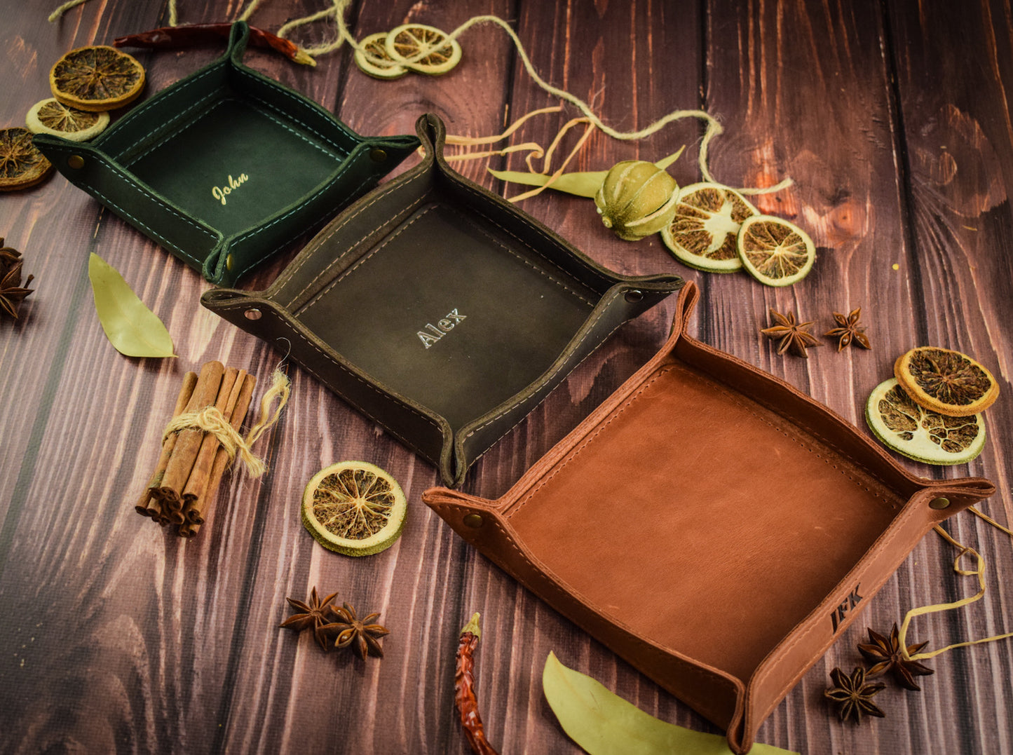 Leather tray