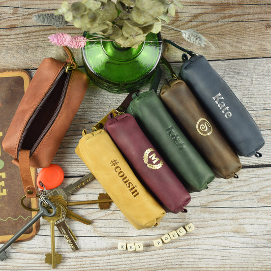 Leather key pouch